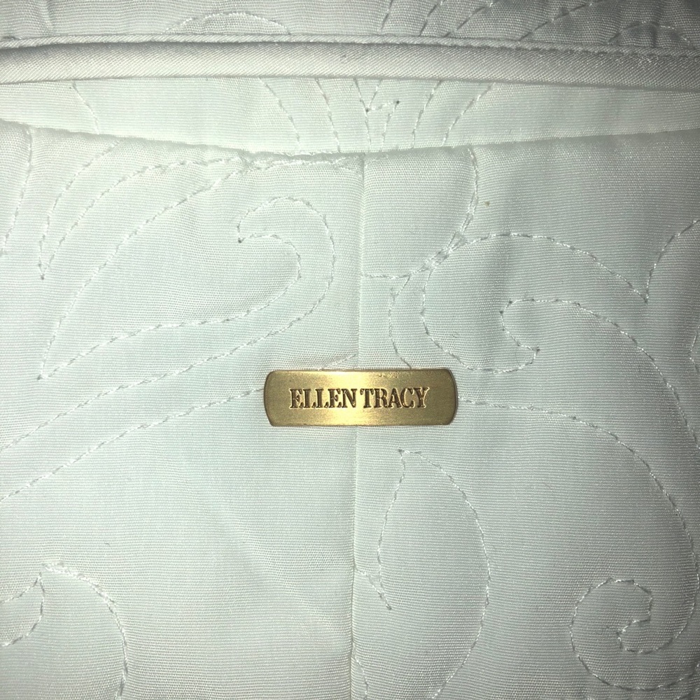 Ellen Tracy White Padded Button Front Jacket - image 5